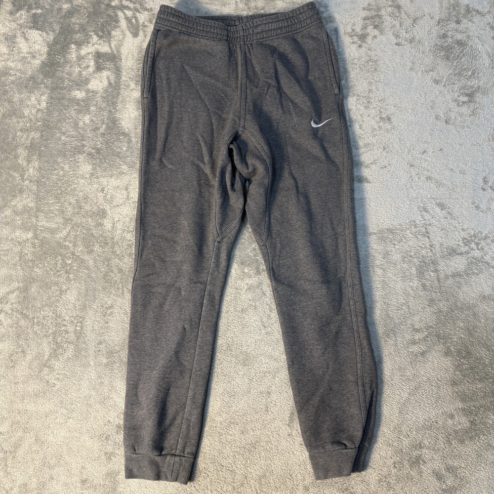 Nike Club Fleece Joggers Mens Small Dark Grey Heather Sweatpants Athletic